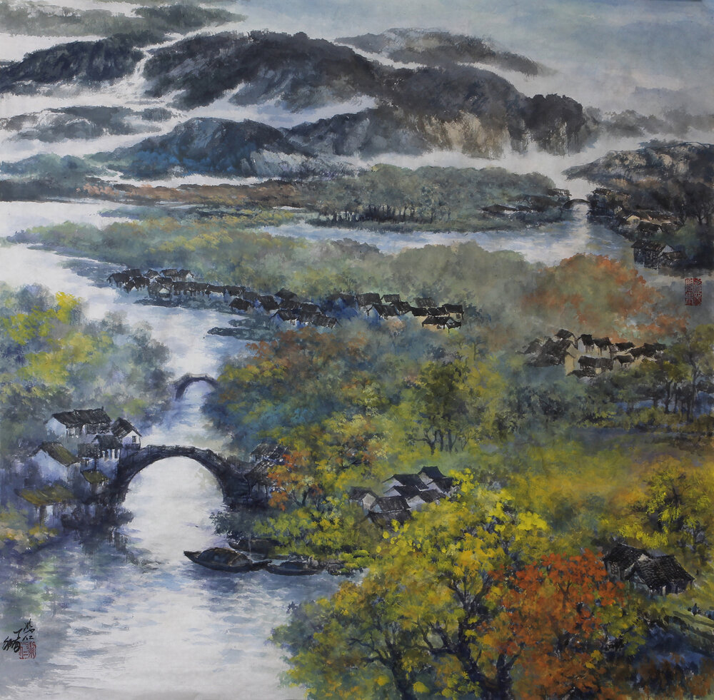 盛絜作品8《忆闽东》202  规格：62×62cm  2020年